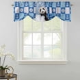 thumbnail image 2 of Tie Up Valances for Windows, Funny Panda Adjustable Valance Curtains Window Treatment for Living Room, Cute Art Modern Lovely Animals on Showering Blue Rod Pocket Kitchen Curtains 60x18 Inch, 2 of 9