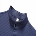 thumbnail image 7 of VSSSJ Mens Shirt Super Button Up Short Sleeve Stand Collar Tops Casual Breathable Solid Summer Sports Shirts for Men Navy XXXL, 7 of 7
