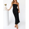 thumbnail image 5 of Merokeety Summer Tube Dress for Women Floral Mesh Bodycon Maxi Dress Black l, 5 of 5