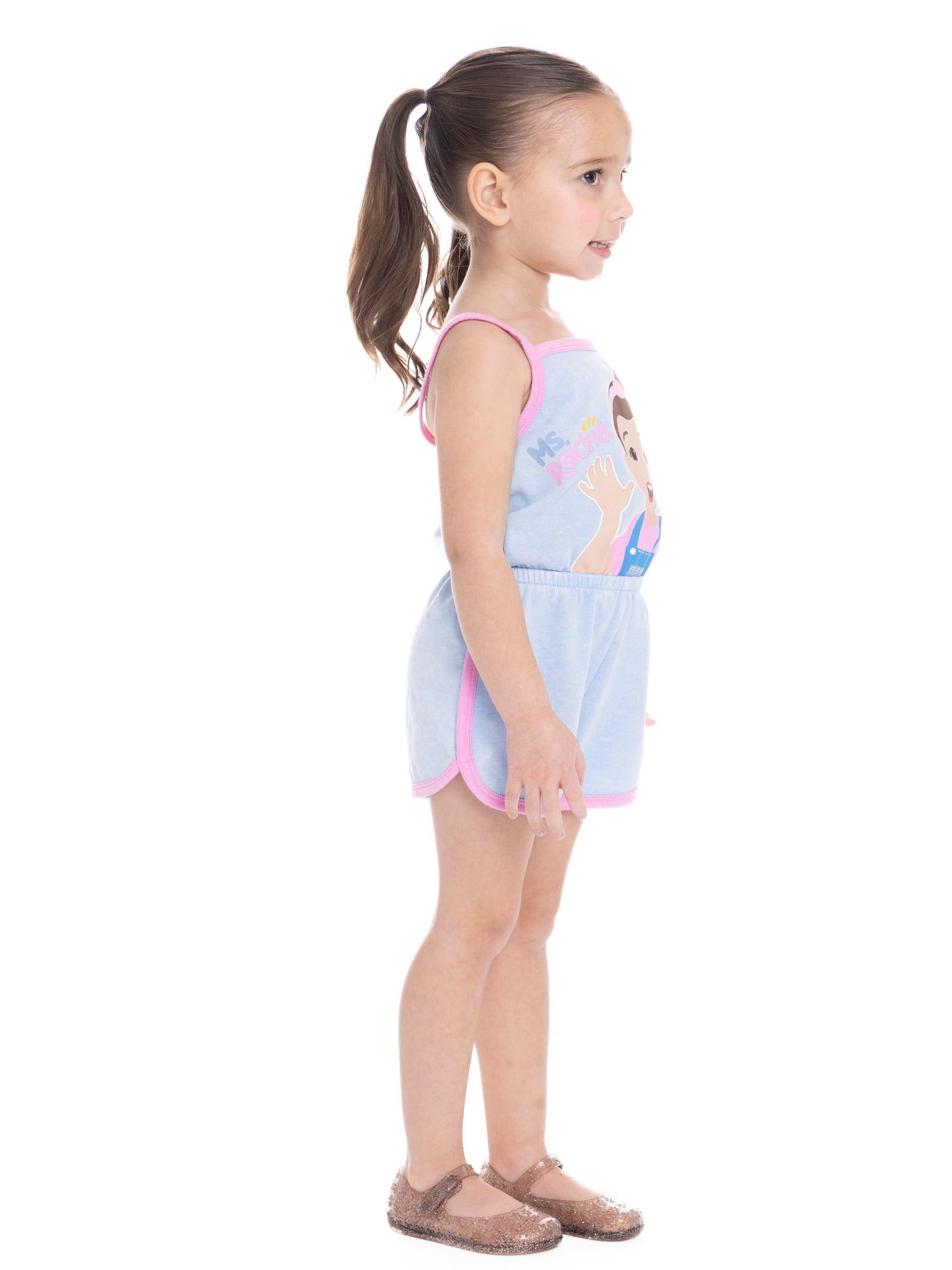 Ms. Rachel Toddler Girls' Sleeveless Graphic Romper, Sizes 12M-5T