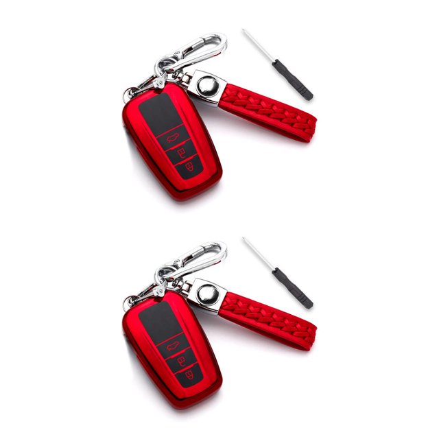 Sidaley TPU Auto Key Fob Portátil Desmontable Moda Reutilizable 3 Botones Reemplazo de llaves Accesorios de la caja Reemplazo para Prius Rojo 2piezas