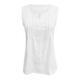 thumbnail image 4 of Razzly Women's Solid V-Neck Chiffon Vest Stretch Sleeveless Loose Fit Comfortable Top(White,S), 4 of 7