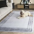thumbnail image 5 of SAFAVIEH Malibu Chauncey Bordered Polyester Area Rug, Light Gray/Gray, 6' x 6' Square, 5 of 13