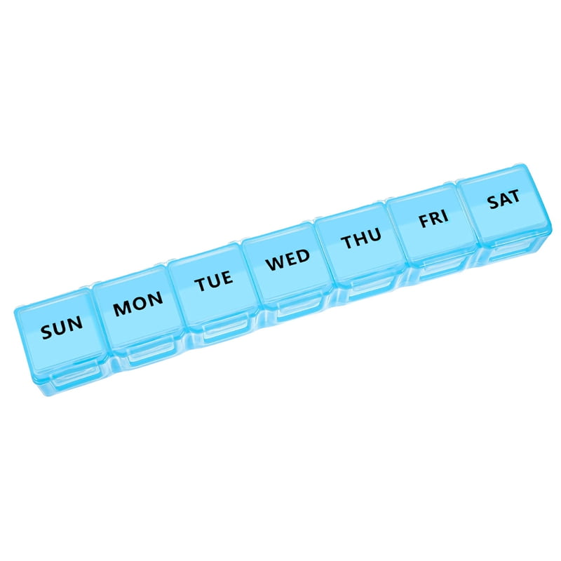 Riapawel 7Grid Long Small Pill Box Travel Portable Seven Days A Week