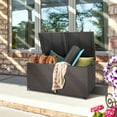 thumbnail image 4 of Gymax Patio 175 Gallon Rattan Wicker Storage Deck Box Container Wheels w/ Liner Garden, 4 of 10