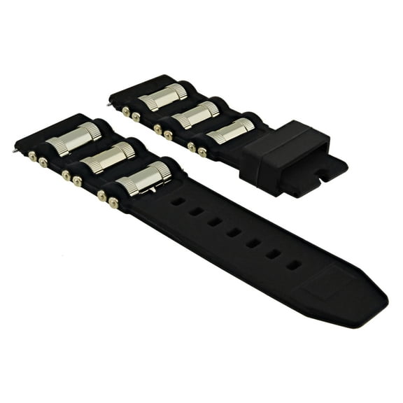 26MM SILICONE RUBBER WATCH BAND STRAP FOR INVICTA EXCURSION 18202 BLACK GOLD