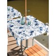 thumbnail image 3 of Square Outdoor Tablecloth with Umbrella Hole Indigo Blue Wildflower Table Cloth Waterproof Patio Table Cover Classic Florals Farmhouse Botanical Zipper Tablecloths for Picnic Camping 54x54 Inch, 3 of 8