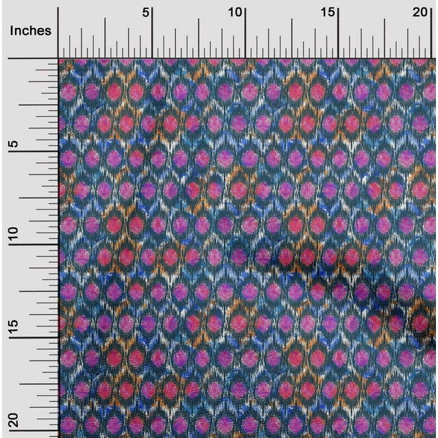 oneOone Tissu Jersey Viscose Chevron Ikat Imprimé au Mètre 60 Pouces de Large
