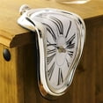 thumbnail image 1 of VONKY Novelty Plastic Melting Clock Home Office Shelf Desk Table Decoration Gift sliver, 1 of 4