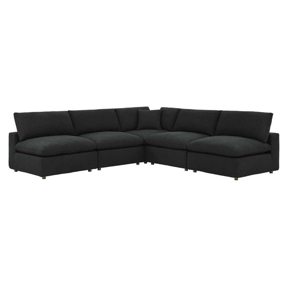 Modular Sectional Sofa Couch, Black, Fabric, Living Kitchen Cafe Bistro Hospitality Restaurant, Modern Contemporary HB34771