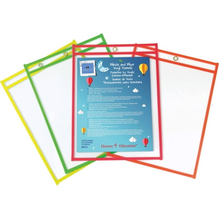 12 Pocket Vinyl - Sparco, SPR99819, Write-and-wipe Vinyl Pockets, 12 / Set