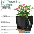 thumbnail image 2 of 5 Pack Self Watering Plant Pots, Plastic Planters with Drainage Holes and Saucers, Flower Pots for Indoor Outdoor Garden Plants, 7/6.5/6/5.5/5 Inch（Black）, 2 of 7