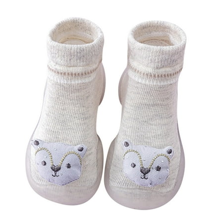 

Yinguo Toddler Kids Baby Boys Girls Shoes First Walkers Cute Cartoon Animals Antislip Socks Shoes Prewalker Sneaker Grey 26