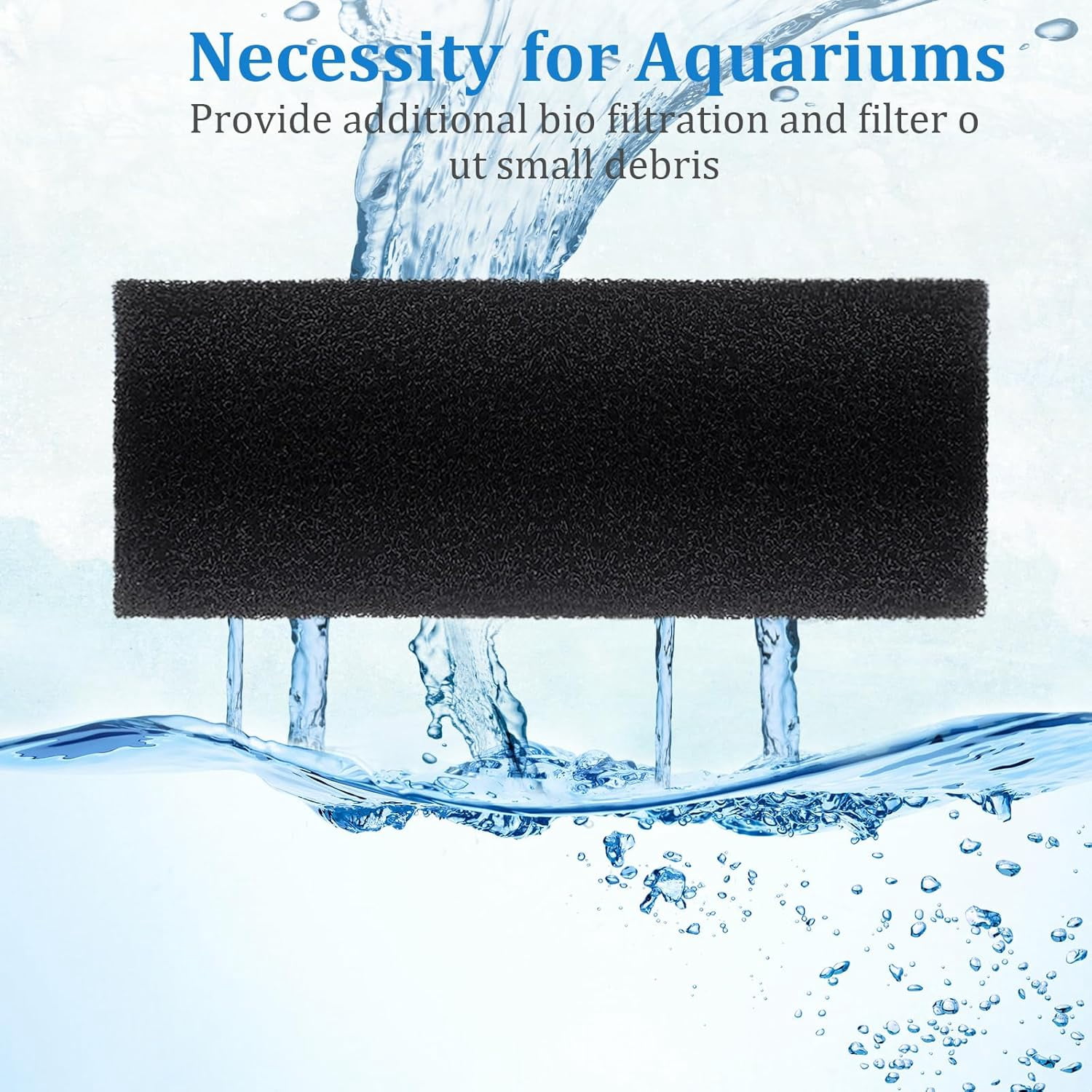 12 Pack 5.9'' Big Pre-Filter Sponge Foam Replacement Filtration Kit for Aquarium, 0.8" Intake Shrimp Fry Fish Tank Filter, Replacement Foam Cover