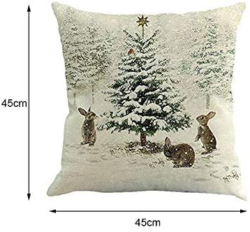 Christmas Pillow Case Cotton Linen Pillow Cushion Cover Throw Home Decor V-i 