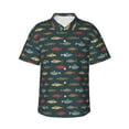 thumbnail image 2 of Yiaed River Freshwater Fish Print Hawaiian Shirt for Men Short Sleeve Button Down Shirts Beach Shirts for Men-X-Large, 2 of 5