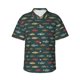 thumbnail image 1 of Balery River Freshwater Fish Camisas hawaianas de manga corta para hombre, camisas playeras de corte holgado, camisas de vacaciones con botones,Large, 1 of 7