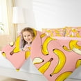 thumbnail image 4 of jejeloiu Banana Full Size Comforter Sets,Tropical Fruit Bedding Comforter Set,Yellow Pink Bedding Sets For Girls,Microfiber Bedroom Decor Reversible,3pcs, 4 of 8