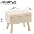 thumbnail image 3 of IVV Teddy Fleece Storage Ottoman – Rectangular Footstool Bench with Lift-Off Lid, Hidden Storage Compartment, Solid Wood Legs, 300lb Capacity, Beige, 3 of 7