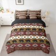 thumbnail image 2 of Feelyou Wildlife Bear Animal Twin Bedding Sets 7-Piece, Western Boho Aztec Bedding Comforter Set, Golden Rod Abstract Reversible Sheet Sets, Microfiber Bedroom Decor, 2 of 7