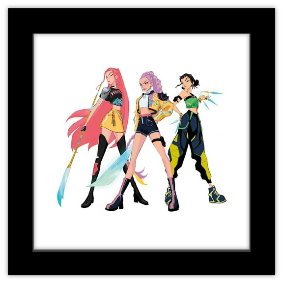 Gallery Pops Netflix KPop Demon Hunters (2025) - Huntrix Weapons Wall Art, Black Framed Version