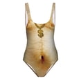 thumbnail image 5 of WILLBEST Trajes de Baño E Traje de Baño de Bikini Sin Espalda Con Estampado de Vello En El Pecho de Color Sólido Para Mujer, 5 of 5