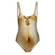 thumbnail image 5 of WILLBEST Trajes de Baño E Traje de Baño de Bikini Sin Espalda Con Estampado de Vello En El Pecho de Color Sólido Para Mujer, 5 of 5