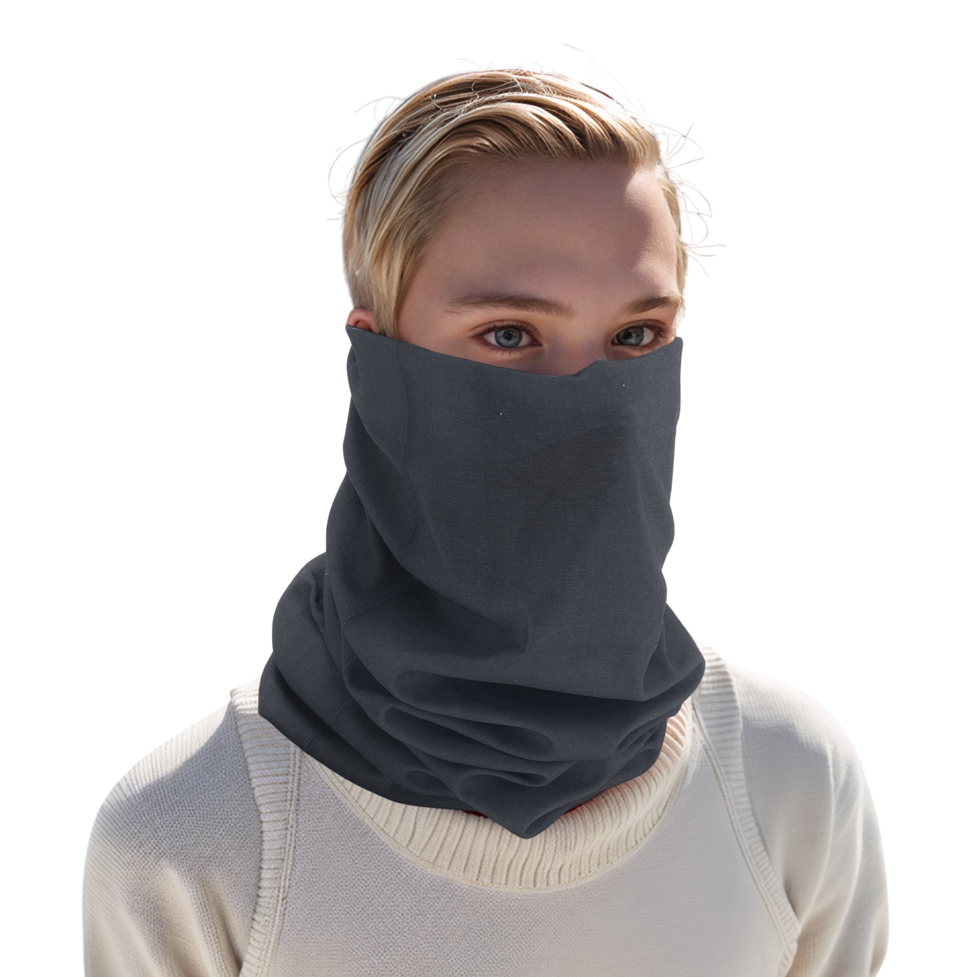 Unique Bargains Multi-function Face Scarf Mask 1 Pc Deep Gray
