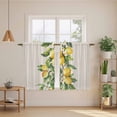 thumbnail image 3 of Yellow Lemon Tier Curtains, Spring Botanical Leaves Fruit Farmhouse Light Filtering Kitchen Curtains, 2Pcs Rod Pocket Half Window Treatments Panels for Sink Cafe Cabinet Basement 27.5x45 Inches, 3 of 9