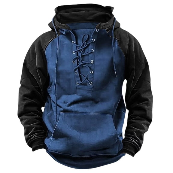Fgnfyis Mens Hoodies Autumn Winter Youth Workwear Patchworking Casual Jacket Loose Fit Sweatshirts for Men