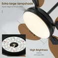 thumbnail image 3 of Kviflon 52" Tropical Ceiling Fan with LED Lights & Remote, Outdoor Palm Leaf Fan for Patios, Porch, Bedroom, Dimmable 6 Speeds, Reversible DC Motor, Smart App Control - Light Brown, 3 of 15
