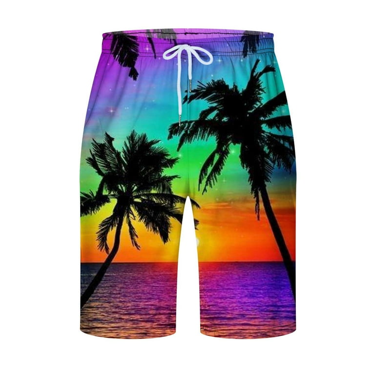 IYTR Mens Workout Shorts Classic Printed with Pockets Lightweight Summer  Casual Shorts Beach Shorts Elastic Waist Drawstring Shorts Multicolor XL