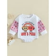 thumbnail image 2 of Bslissey Baby Girls Sweatshirt Romper Heart Letter Print Long Sleeve Jumpsuit Infant Crew Neck Cute Bodysuit 6M 12M 18M 24M Toddler Valentine's Day Casual Clothes, 2 of 9