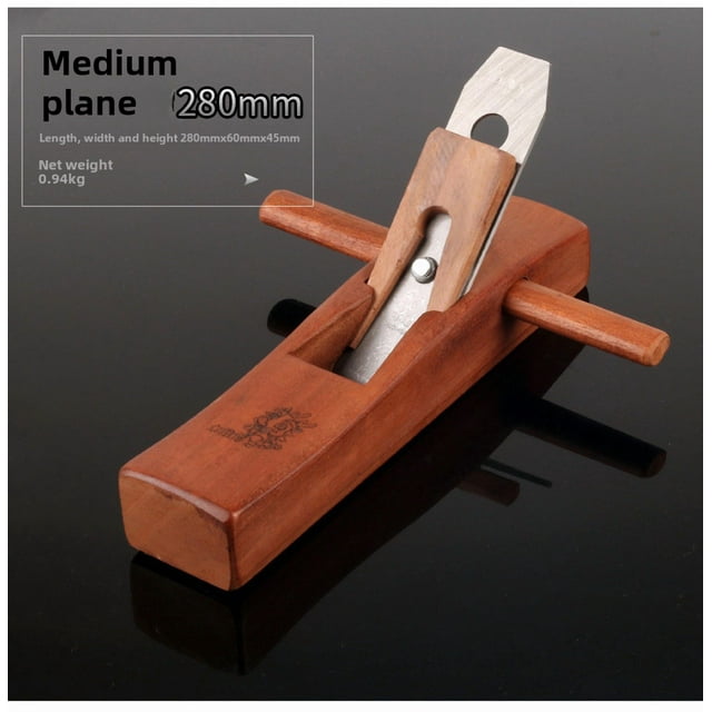 Ensemble d'Avion à Main en Bois Rouge Indonésien - Design Compact Direct du Fabricant pour le Travail du Bois : Rabotage, Façonnage, Lissage - Outil Portable et Durable pour Professionnels et Amateurs de Bricolage (280MM)