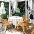 thumbnail image 3 of Outdoor Curtains for Patio Waterproof Boho Abstract Mid Century Indoor/Outdoor Curtain Tiebacks Grey Modern Geometric Leaf Privacy Sun Block Grommet Drapes for Pergolas Gazebo 2 Panel 54x108 Inch, 3 of 9