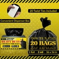 thumbnail image 2 of Contractor Garbage Bags 55 Gallon | 20 Trash Bags | Heavy Duty | Black Contractor, 2 of 8
