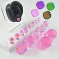 thumbnail image 4 of Pink Glass Ear Plugs Tunnels for Women Men Double Flared Saddle Ears Gauge Plug Stretcher Expander Piercing Body Jewelry Gifts, 4 of 6