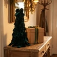 thumbnail image 5 of Kmonabie Mini Tabletop Christmas Tree Decor, Velvet Small Bow Tree Ornament Centerpiece, Holiday Desktop Decoration for Home Bedroom Fireplace Party, Green, 5 of 7