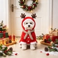 thumbnail image 7 of Dog Cat Christmas Costume for Small Medium Pets Holiday Outfit with Hood Soft Stretchy Pet Apparel for Party Photo Shoot, Adjustable Festive Sweatshirt for Puppy Kitten, Style E, Pet Clothes, 7 of 7