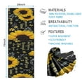 thumbnail image 2 of Black Sunflower Word Pattern Hot Yoga Mat Towel Non Slip for Hot Yoga - Quick-Drying Yoga Mat Cover with 4 Corner Pockets with Travel Bag - Hot Yoga Towel Non Slip Grip Moisture Wicking Sweat 70"x26", 2 of 6