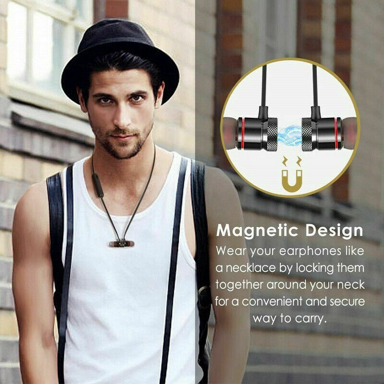 Bluetooth Headphones Neckband,Deep Bass Bluetooth Earbuds IPX7 Sweatproof Magnetic Wireless Earphones(CVC6.0 Noise Cancellation, 1