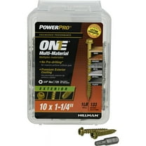 Hillman Fasteners 116895 PowerPro One Flat Head Multi-Material Screws, #10 x 1-1/4"