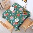 thumbnail image 2 of Pioneer Flower Floral Print Pattern Square Tablecloth, Waterproof Wipeable Spillproof Washable Table Cover for Home Kitchen Party Decor, 42"x42", 2 of 6