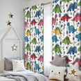 thumbnail image 5 of Blackout Kids Curtains,White Cartoon Dinosaurs Flowers Pattern Childrens Insulated Curtains Set Of 2,Bedroom Essentials,Toddler Room Decor 52"x84", 5 of 5