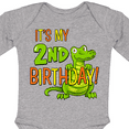 thumbnail image 4 of Inktastic It's My 2nd Birthday with Cute Green Alligator Boys or Girls Long Sleeve Baby Bodysuit, 4 of 5