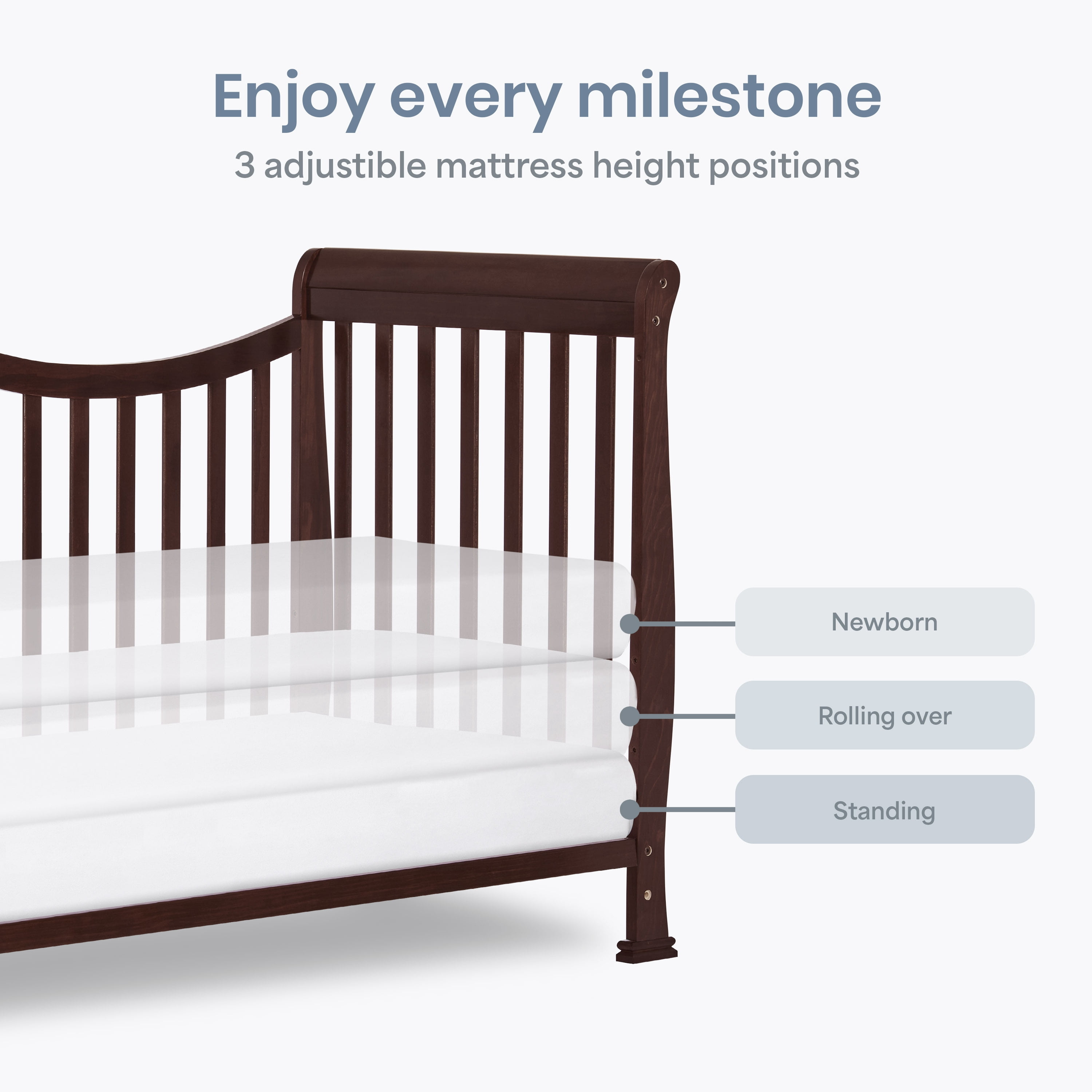 Dream On Me Violet 7-in-1 Convertible Crib Espresso