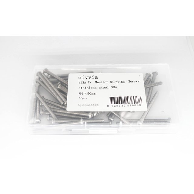 Eivvia 50 Tornillos De Montaje Para Monitor De Tv Vesa M4 X 25 Mm