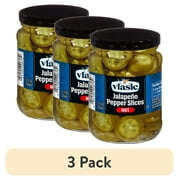(3 pack) Vlasic Hot Jalapeno Pepper Slices, Keto Friendly, 12 fl. oz.