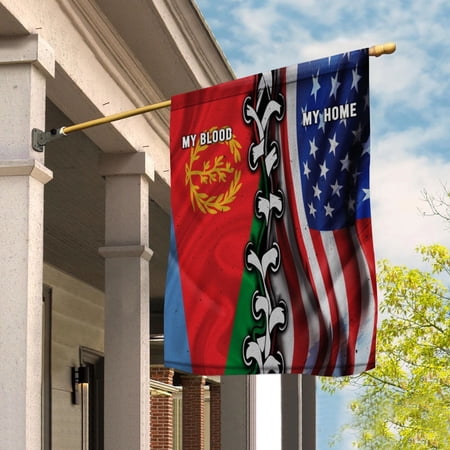 Flags-Eritrean American My Home My Blood Flag Eritrean Part House Flag, Double-Sided Decorative Outdoor Flag, Patriotic Polyester Yard Flag 29.5 x 39.5 in