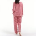 thumbnail image 3 of MVRLSH Pajamas For Women Set Coral Velvet Fleece Soft Warm Comfortable Pullover Top Sleep Pants Pajama Set Loungewear Pink One Size, 3 of 7